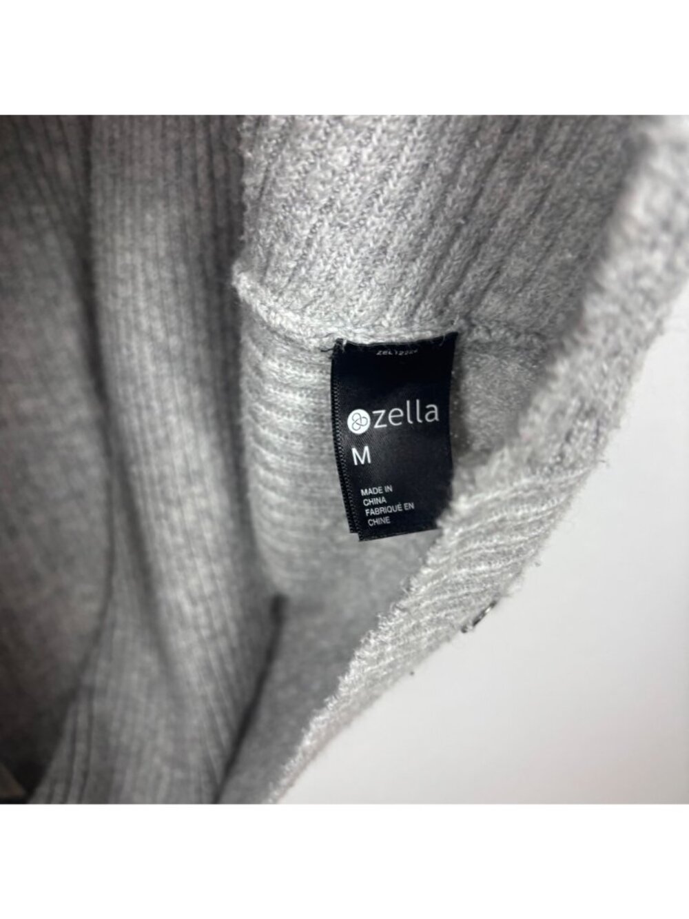 ✨3/$30 Zella M Gray Ribbed Open Front Twist Hem Cardigan Sweater Reversible Athl - Picture 3 of 5